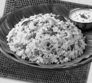Home Made Ghee Upma With Papadam
