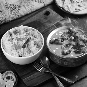 Chepala Pulusu (1 piece) + White Rice
