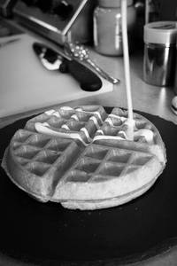 White chocolate waffle