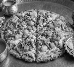 Annakut mix veg bhakri pizza