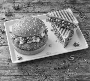 Veggie Sandwich and Crispy Veg Burger