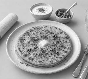 2 Pcs Sattu Paratha With Curd
