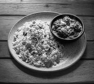 Ghee Rice With Chicken Curry