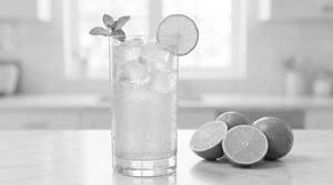 Fresh lime soda and water
