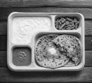 Aloo Paratha Meal (2 Pcs With Curd, Chutney And Pickle)