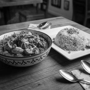 Mushroom Chilli [Half] With Veg Fried Rice [Half]