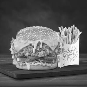 Mayo Burst Chicken Burger with Med Fries