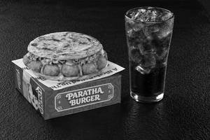 Veg Paratha Burger and Beverage Meal