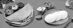 Plain Idli + Masala Dosa