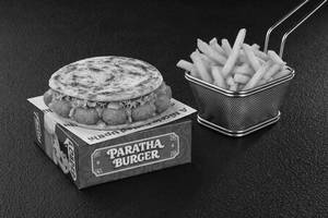 Veg Paratha Burger and Side Meal