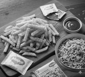 French fries (peri peri) + Maggi