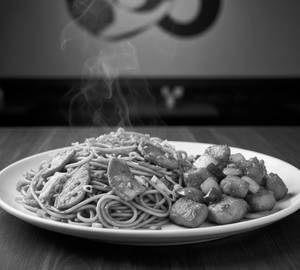 Butter Garlic Pork Noodles + Pork Dry Fry