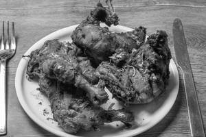Special Tandoori Chicken Leg Piece Gravy Biryani