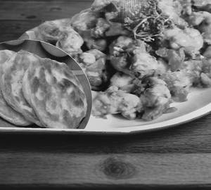 Parotta[3pieces]  and  moolai roast