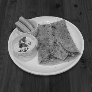Besan Chilla With Mix Vegetable And Dahi [2 Pcs]