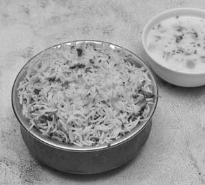 Veg Dum Biryani And Raita