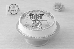 Birthday Girl Vanilla Poster Cake