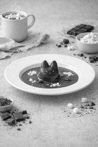 Chocolate Korean Pudding in Chocolate Sauce