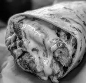 Smokey chicken shawarma roll