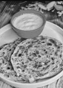 Onion Paratha with Curd