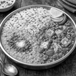 Jeera Rice with Dal Fry and Matar Paneer [Half]