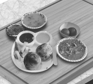 Special Thali Litti Baati (2 Pcs litti + 2 gulab jamun + 1 chai)