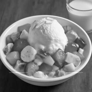 Fresh Fruit Salad With Jelly & Ice Cream