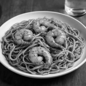 Chilli garlic noodles prawns