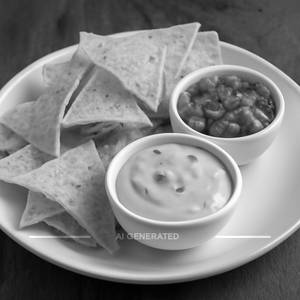 Nachos With Cheese Dip & Salsa