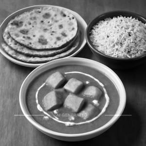 Paneer Butter 6 Tandoori Roti And Jeera Rice