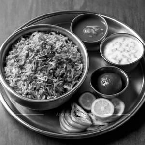 Veg Biryani Thali.