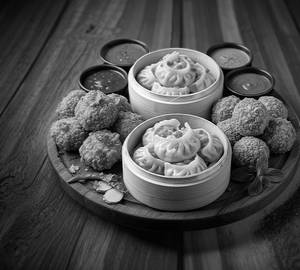 Veg Kurkure Momos With Fry Momos + Veg Steam Momos