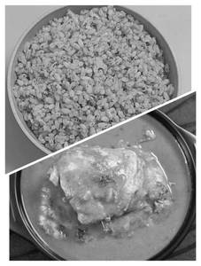 Egg curry with brown rice