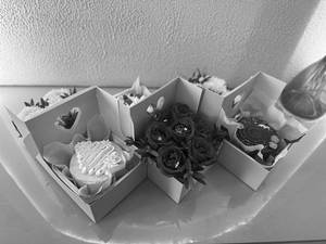 Bento Cake (300 Grams ) & Flowers