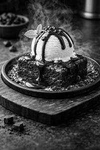 Brownie With Ice Cream [Choco Syrup]