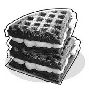 White & black belgian waffle