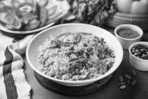 Fried Onion Corn Peas Pulao