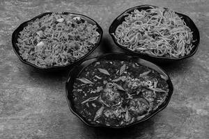 Manchurian Gravy With Rice & Noodle Party Combo
