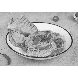 Spaghetti Aglio, Olio and Pepperoncino, with Cherry Tomato