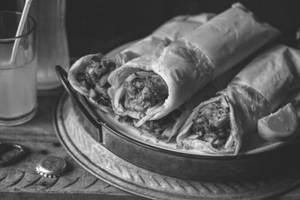 Mutton Tawa Tikka Egg Roll