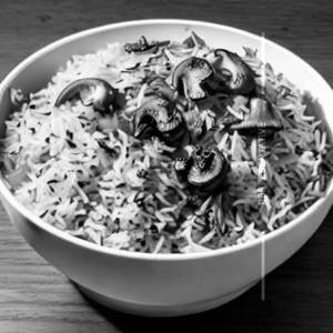 Burnt Garlic Mushroom Rice