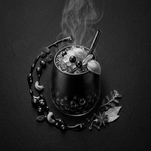Black Current Crush-served With Boba Pearls