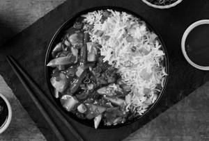 Fried Rice With Chilly Paneer Gravy