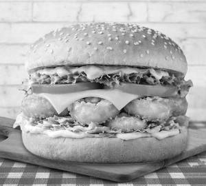 Golden Crispy Prawn Burger
