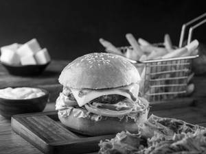 Veggie burger With French Fries
