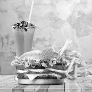 Veg Burger With Cold Coffee And Fries