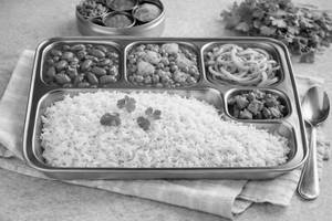 Rajma Aloo Matar Signature Rice Thali