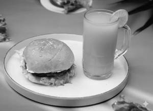 Chicken Cheese Burger + Mango Lime Juice
