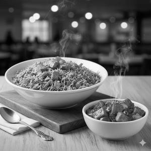 Paneer Fried Rice With Paneer Chilly [Gravy]