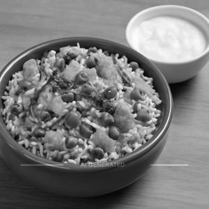 Veg biryani with curd